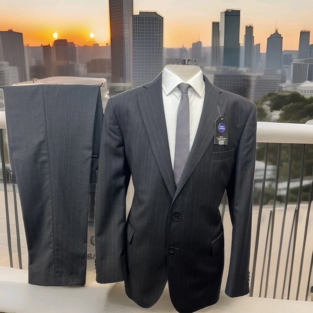 M&S Italian Fabric Pure Wool Regular Fit 2-Piece Suit Size C46M W34 L31.5