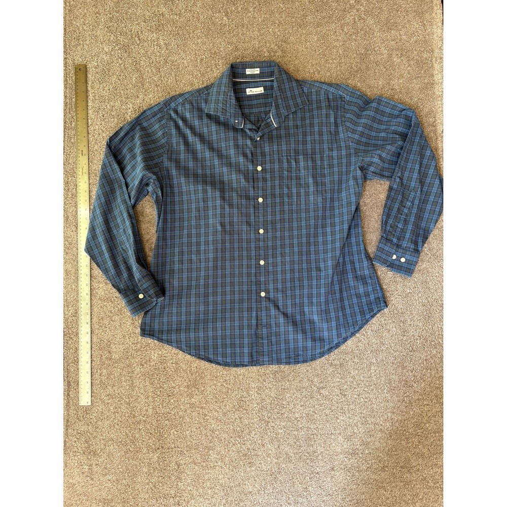 Peter Millar Mens Button Down Shirt Extra Large XL Plaid Long Sleeve