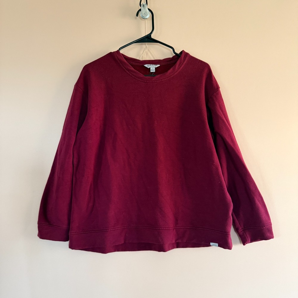 Orvis Super Soft Crew Neck Sweater Sweatshirt Red Men's Size Large L