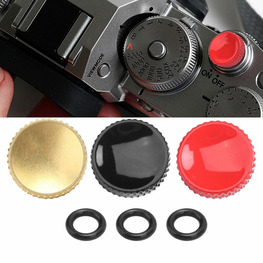 Copper Concave Shutter Release Button With Ring For Fujifilm Leica Nikon Olympus
