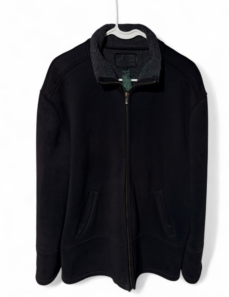 Ralph Lauren Black Label Jacket Black Faux Suede – Sherpa Lined (Men’s XL)