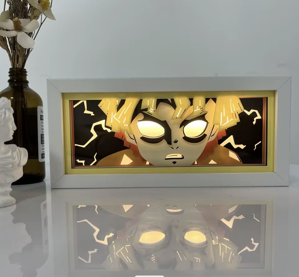 Demon Slayer Anime Decor 3D LED Light Box Night Light Paper Cut