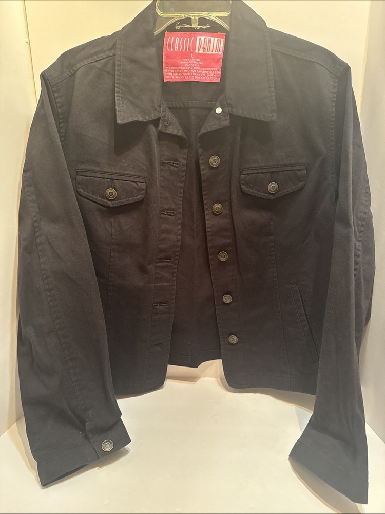 Black Classic Denim Jacket Size Large
