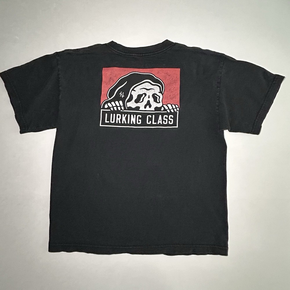 Lurking Class Sketchy Tank T Shirt Mens XL Fits Small Black Skull Graphic Tee
