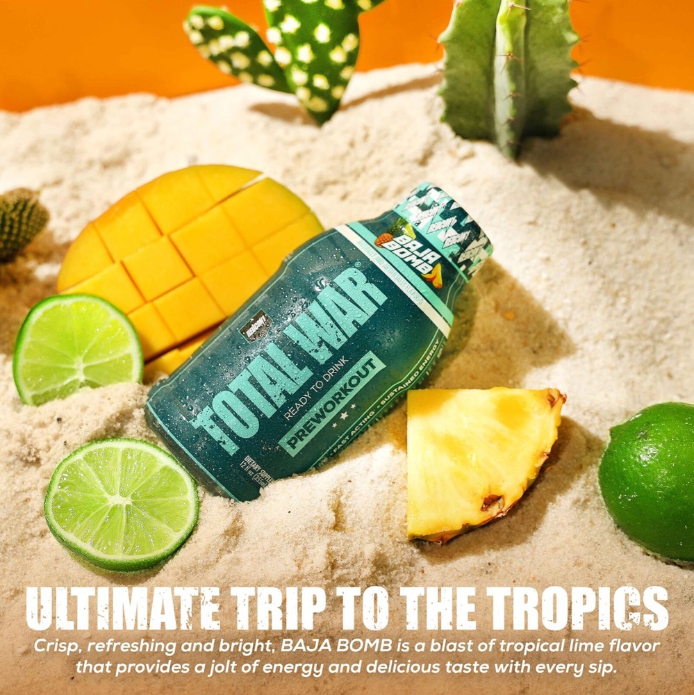 REDCON1 TOTAL WAR PRE-WORKOUT READY TO DRINK WITH INTENSE ENERGY - 12 SERVINGS