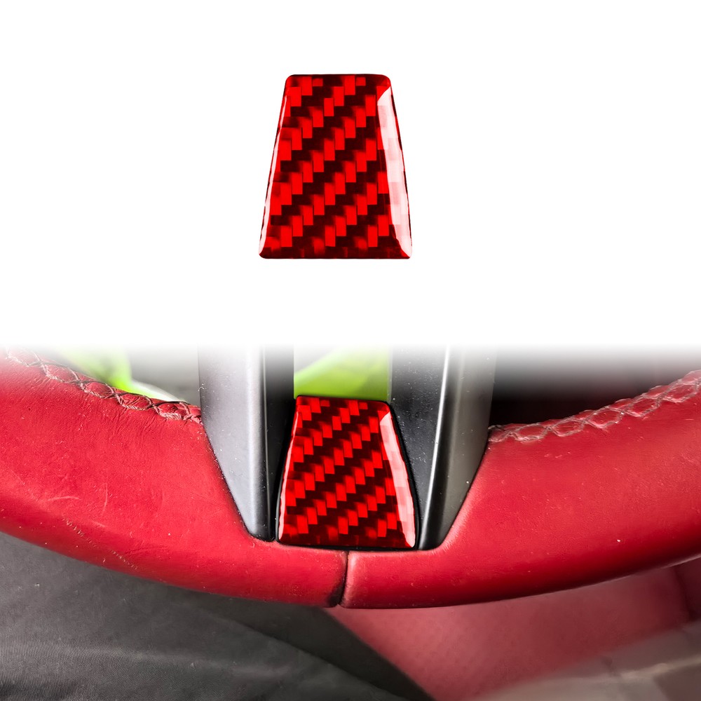 Red Carbon Fiber Steering Wheel Chin Trim Fit For Porsche 911 992 2019-2023