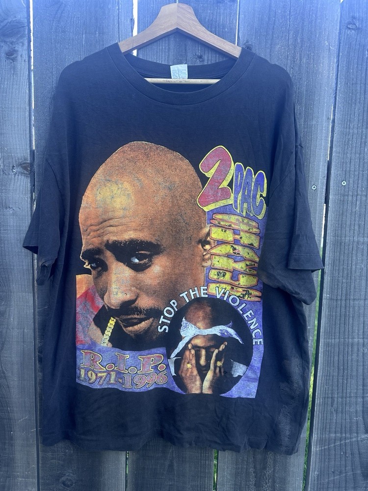Vintage Tupac Me Against The World Rap T-shirt Size Xxl has repair