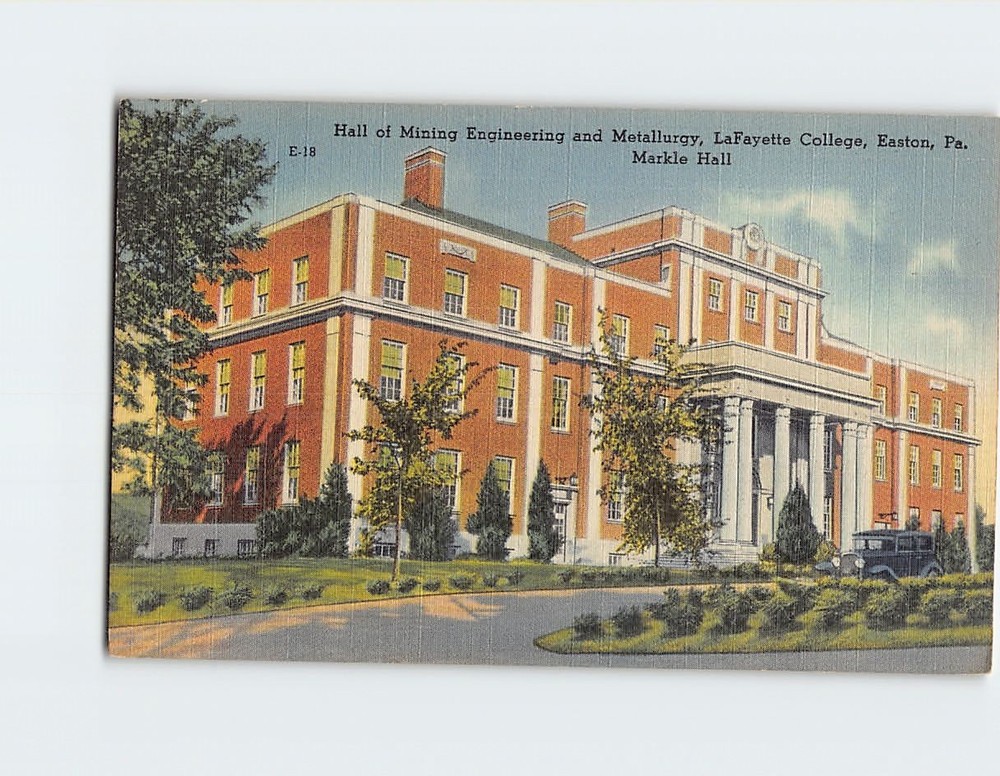 Postcard Markle Hall LaFayette College Easton Pennsylvania USA