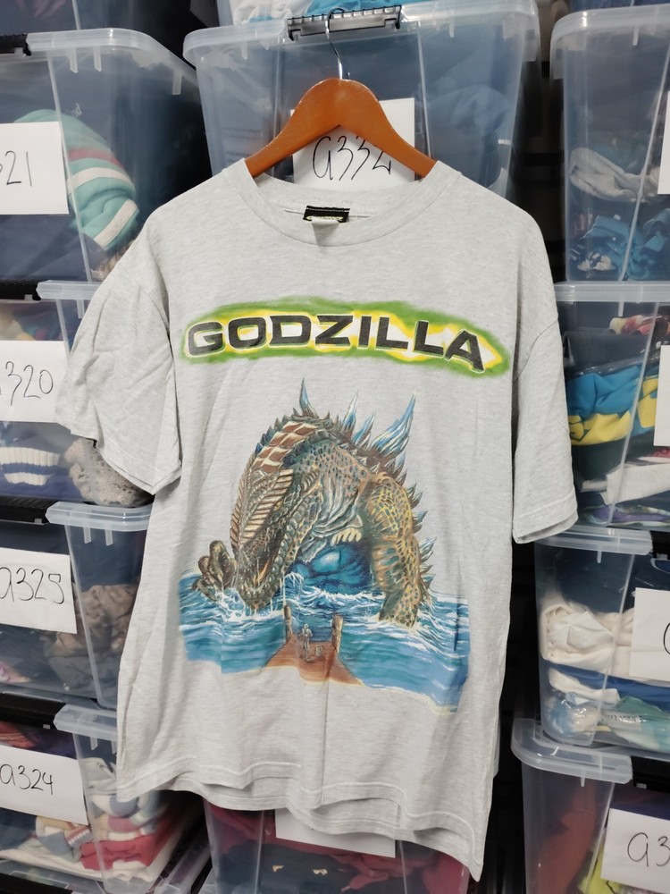 Vtg Godzilla Movie Promo Shirt Adult Size XL Gray A351