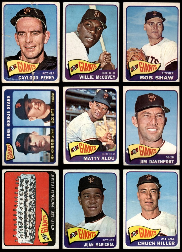 1965 Topps San Francisco Giants Near Team Set 2.5 - GD+ 7060409 (20 / 33 cards)