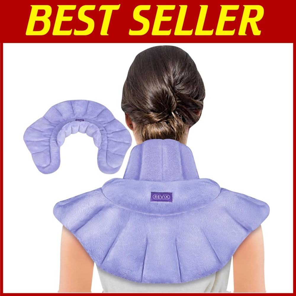 Microwavable Neck and Shoulder Wrap with Lavender Herbs for Soothing Moist Heat Relief