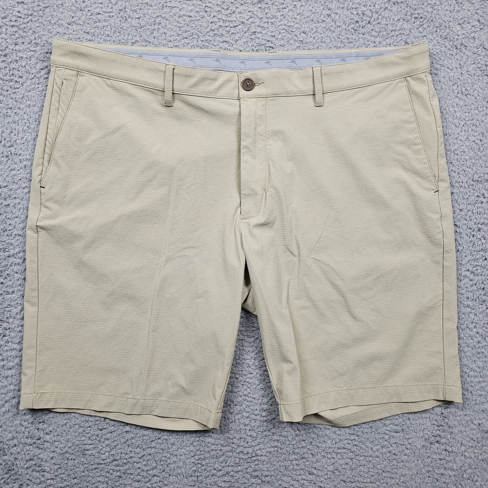 Tommy Bahama Shorts Mens 42 Beige 5 Pocket Golf Performance Chino Nylon Stretch