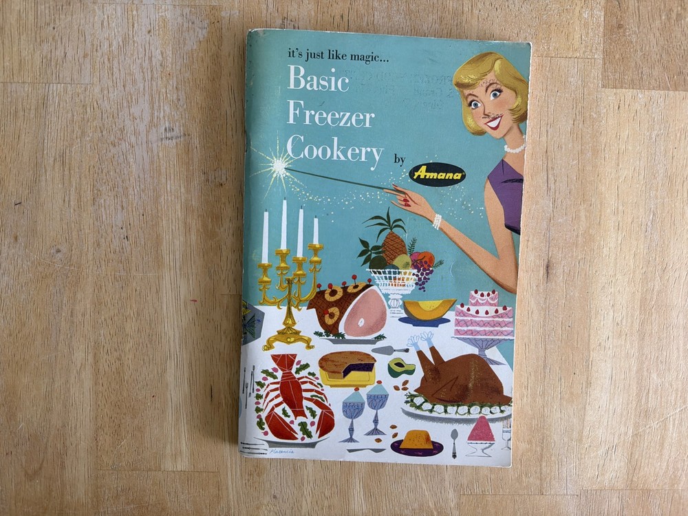 Vtg 50s Cookbook, Basic Freezer Cookery, Amana, Paperback, 1959, Good
