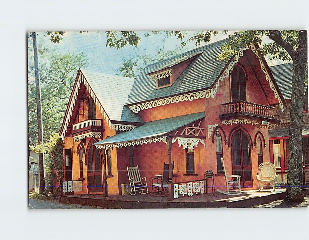 Postcard Gingerbread Cottage Oak Bluffs Massachusetts USA