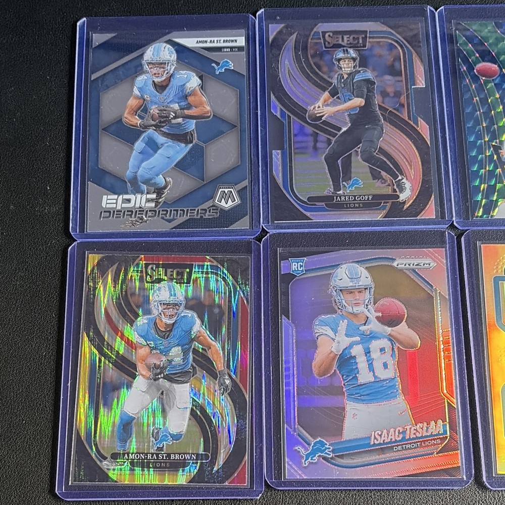 Panini NFL Rookie 7-Card Lot Detroit Lions Goff + St. Brown Select/Prizm/Optic