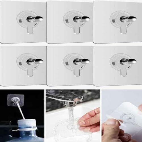 6 Pieces Self Adhesive Traceless Wall Mount Screw Stickers for Photo Frames