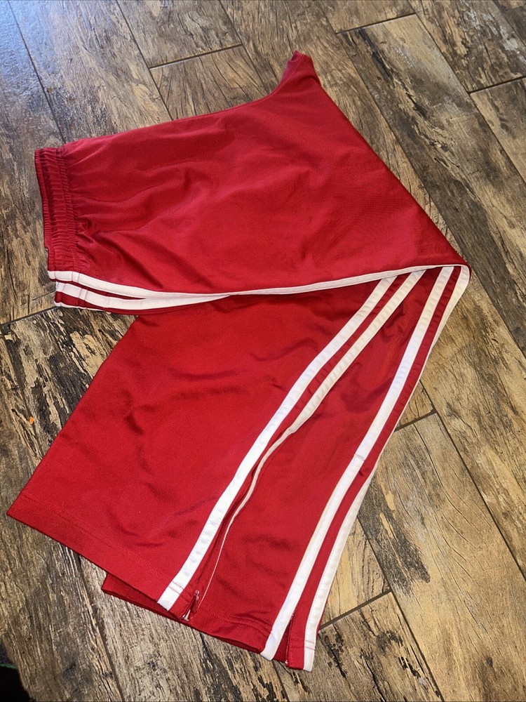 Pro Spirit Men's Jogger Track Pants Large Red Side Stripe Ankle Zip Vintage