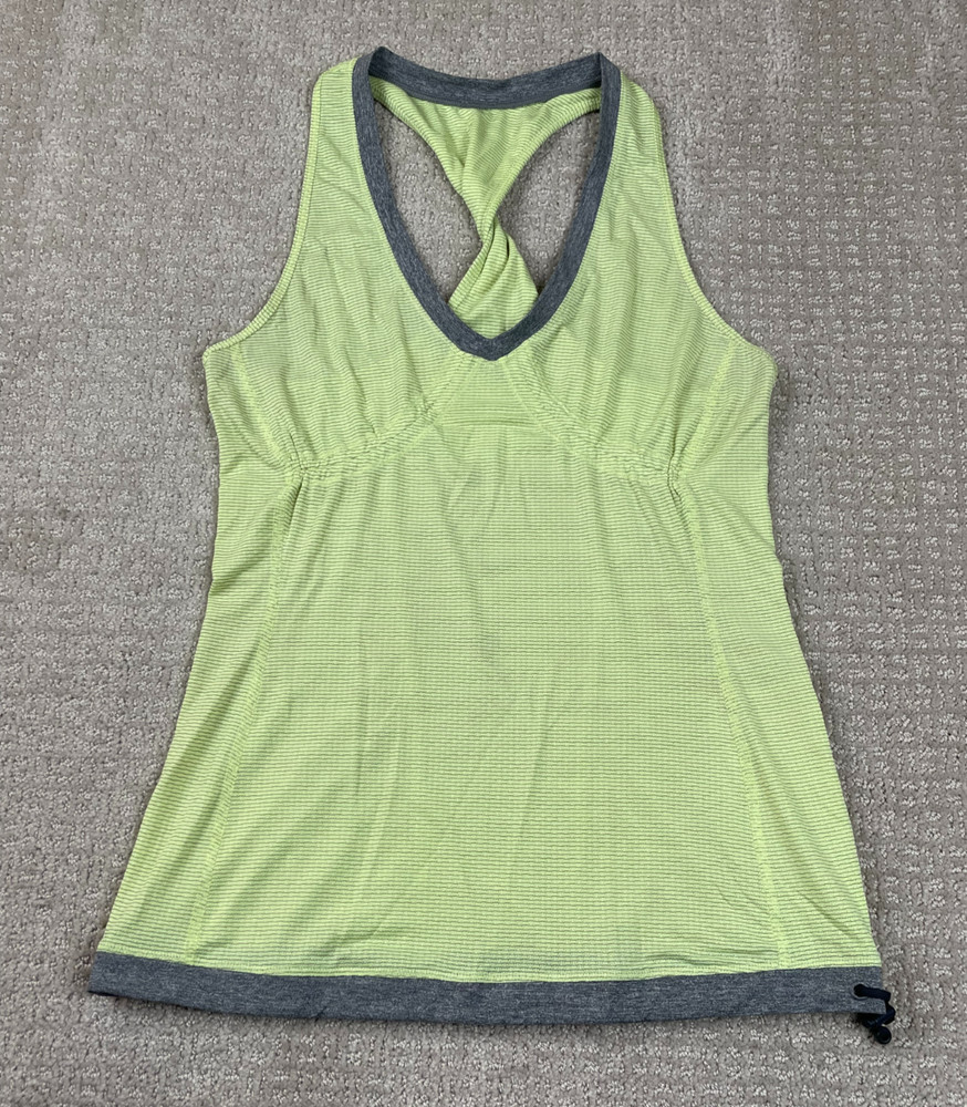 Lululemon Tank Top Womens Size 4 Tech Twist Racerback Lime Green Performance Run