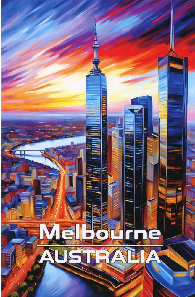 Melbourne, Australia (Address Side Blank) --New POSTCARD