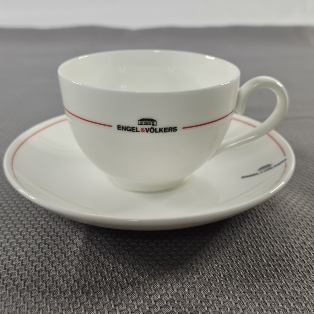 Villeroy & Boch Single Tea / Coffee Cup & Saucer With Engel & Volkers Logo READ⬇