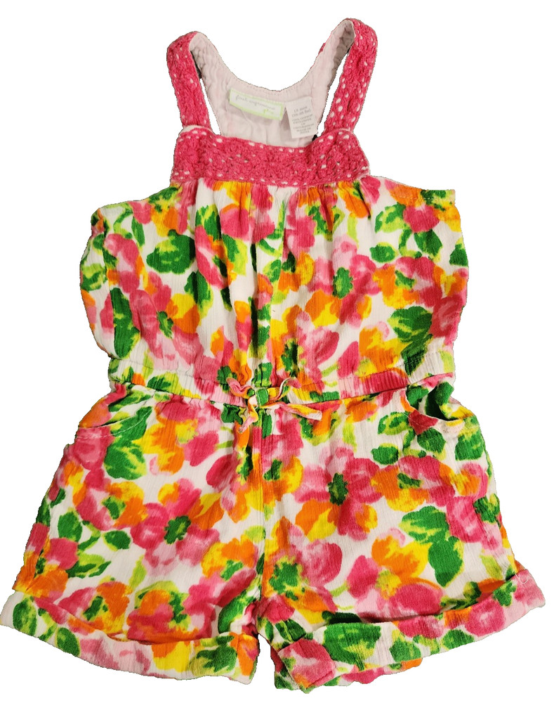 First Impressions girls 12 mos multi color floral sleeveless romper