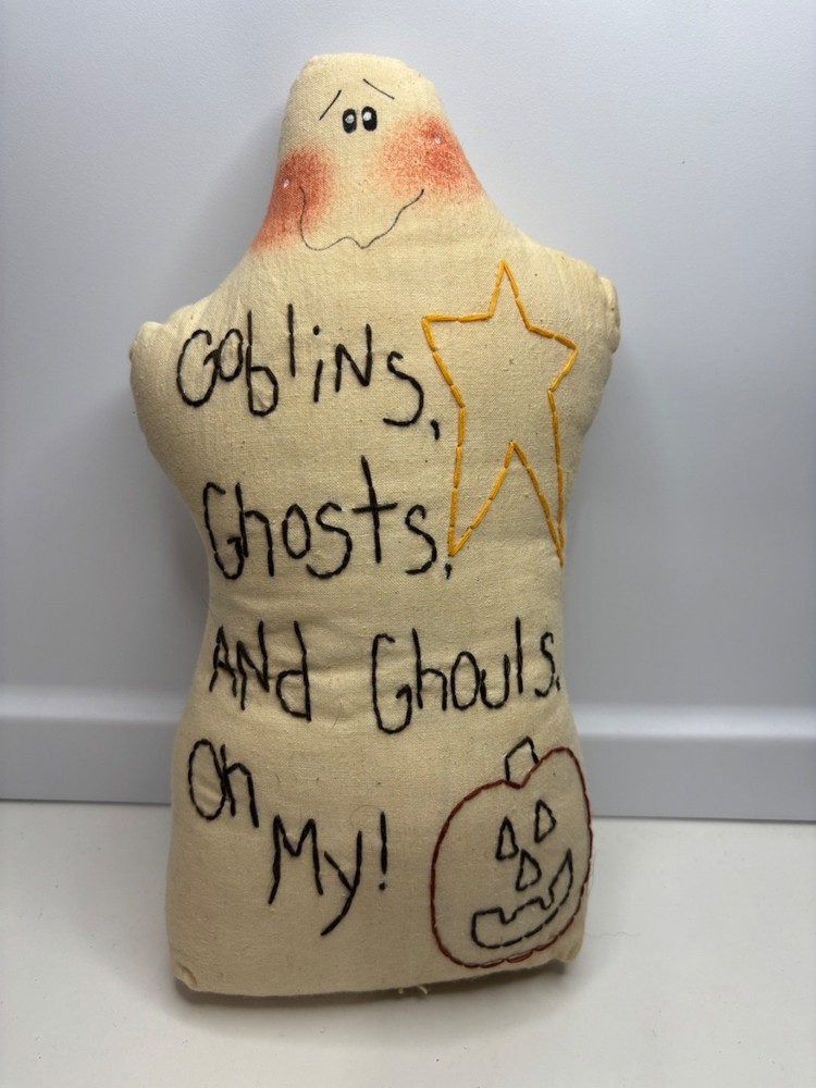 Handmade Primitive Ghost Doll Halloween Folk Art decor