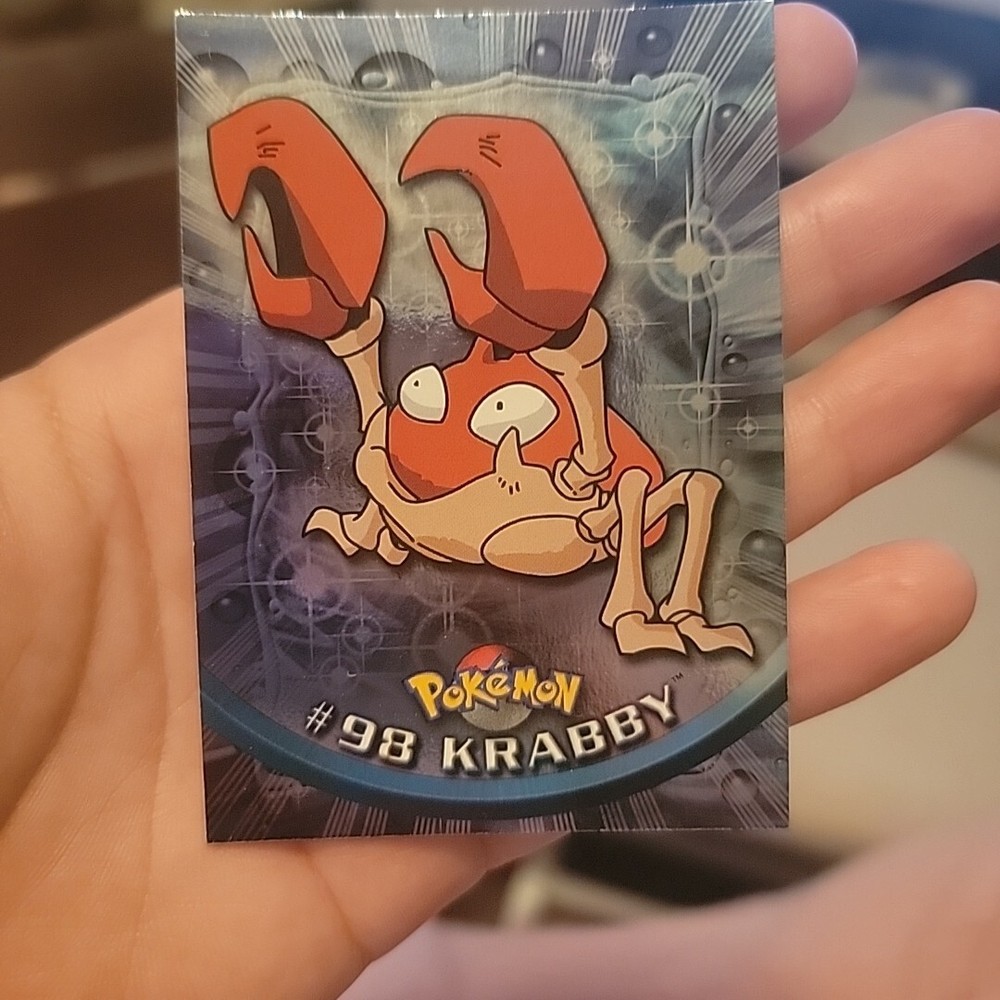 2000 TOPPS Chrome Pokemon Krabby #98 TV Animation - Series 2 Holo Foil
