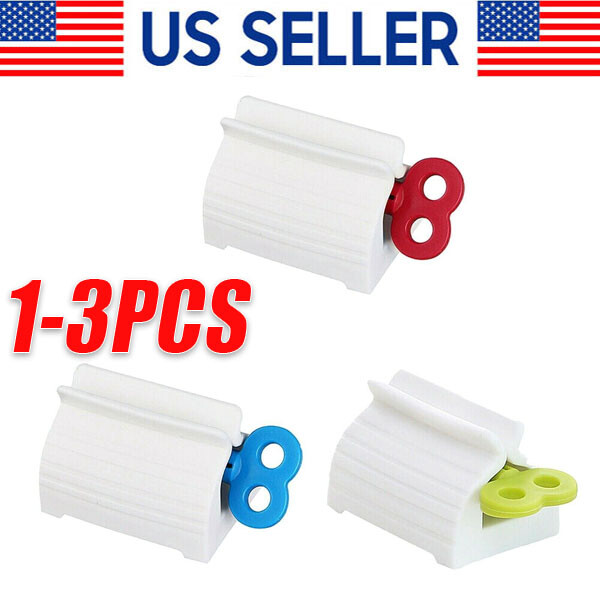 1-3X Toothpaste Squeezer Bathroom Tube Easy Stand Dispenser Rolling Holder Seat