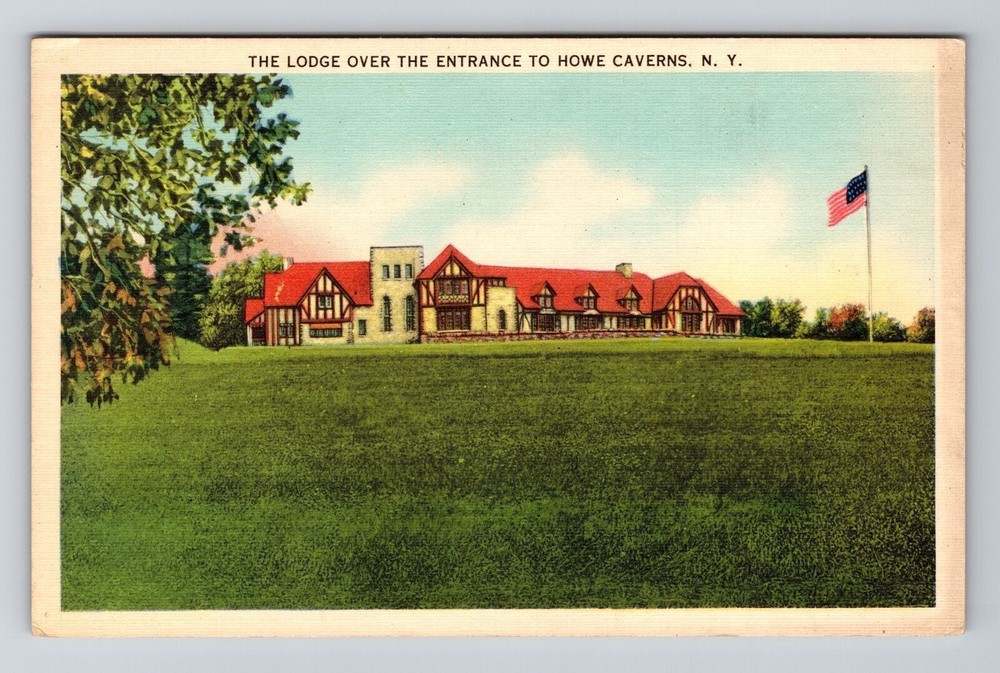 Howe Caverns NY-New York, The Lodge over the Entrance, Vintage Postcard