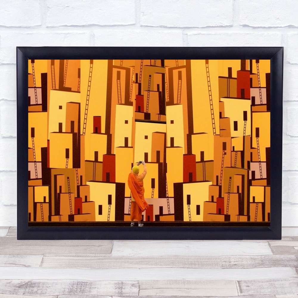 Orange Street Photographer Photographing Photograph Camera Wall Art Print