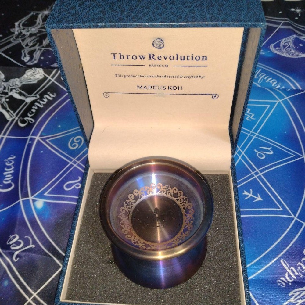 Lotus Yoyo Full Titanium Rainbow Burned Custom Collectible Used