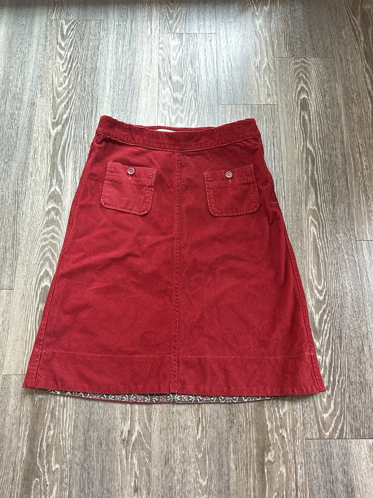 VTG Gap Burgundy Red Corduroy Front Pocket Button Skirt Sz 6 90s Y2K Classic