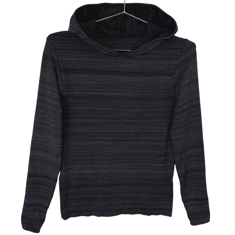 Fabletics Hoodie Womens XS Black Megan Seamless Lurex Pullover Long Sleeve Top
