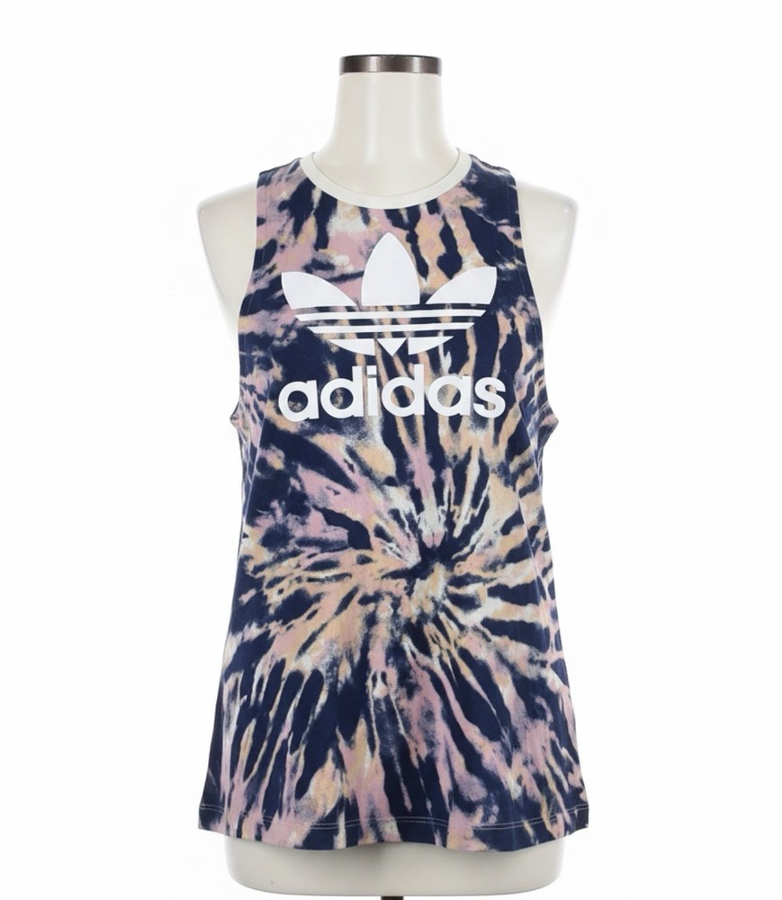 Adidas Women's Small S Tie Dye Active Shirt Pink Blue Tank Top