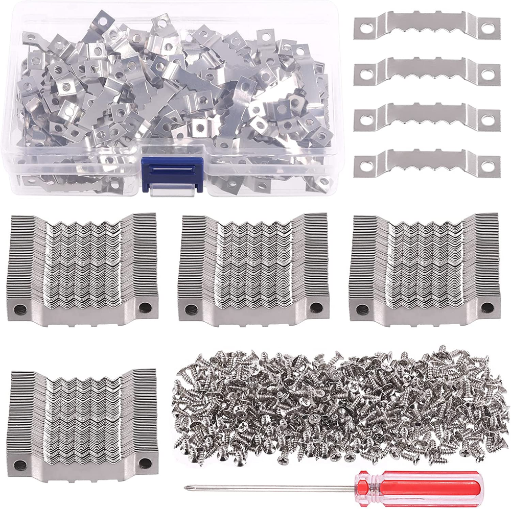 Swpeet 600Pcs Sawtooth Picture Frame Hanging Hangers Double Hole