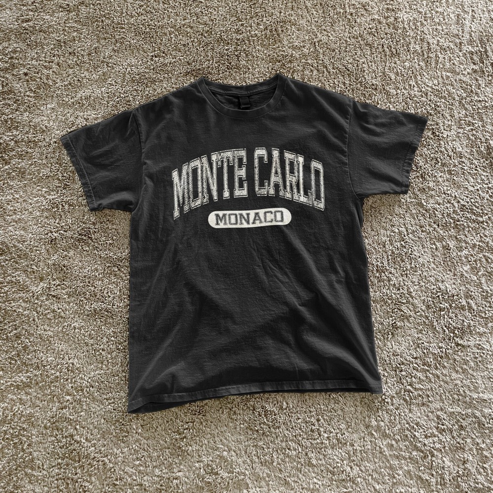 Monte Carlo Monaco University Font Summer Tourist Destination Tee