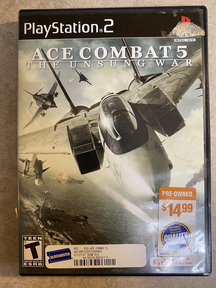Ace Combat 5: The Unsung War (Sony PlayStation 2) CIB (Tested) Blockbuster Video-image