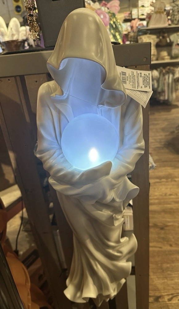 33-inch Cracker Barrel LED Ghost Wall Hanging with Glowing Ball - Authentic