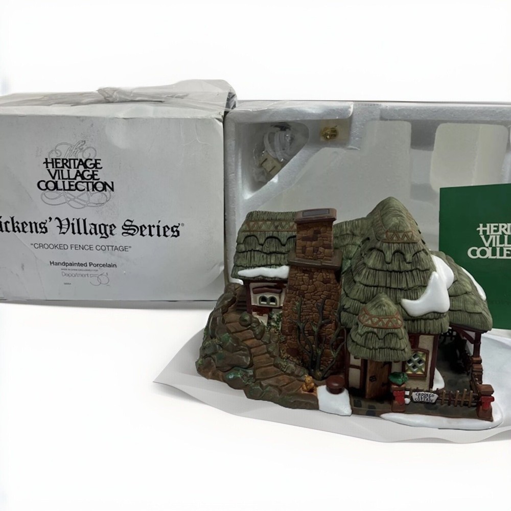 Dept 56 Dickens Village Crooked Fence Cottage Heritage 1997 in Original Box