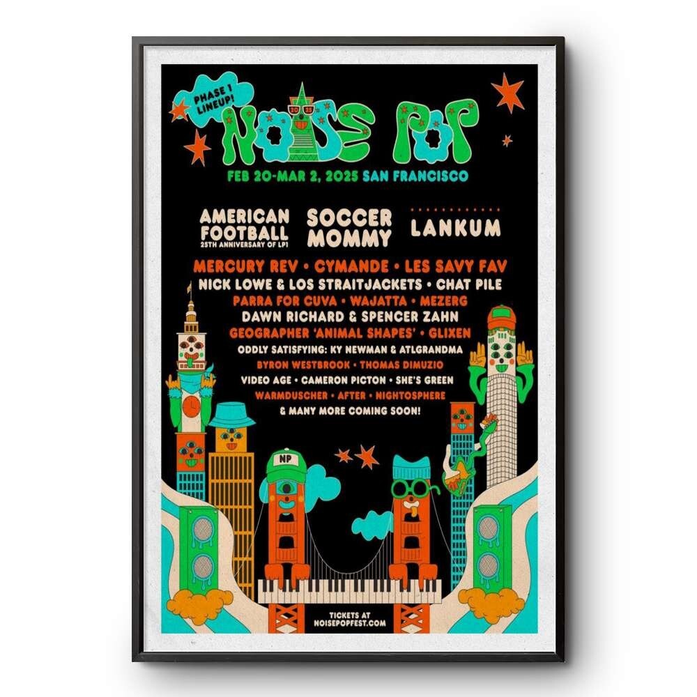 Noise Pop San Francisco CA Feb 2-Mar 2 2025 Event Poster - Wall Decor