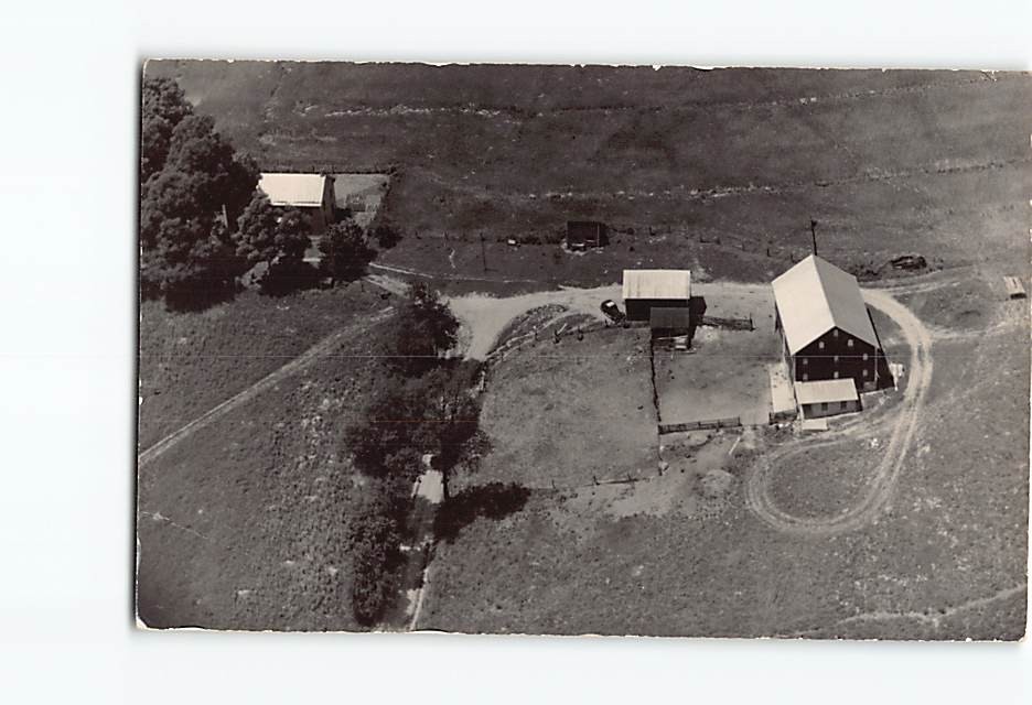 Postcard Vintage Photograph Aerial View House Town Scene