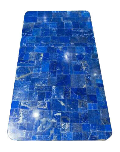 Luxury Lapis Lazuli Gemstone Dining Table Elegant Kitchen Slab Design