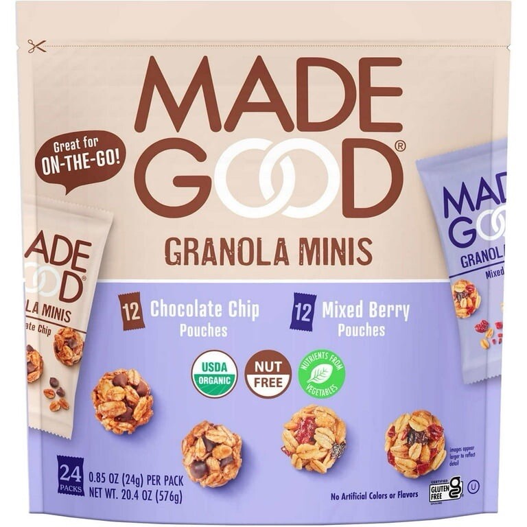 MadeGood Organic Granola Minis 24-Bag Organic Snack Variety Pack, Gluten Free