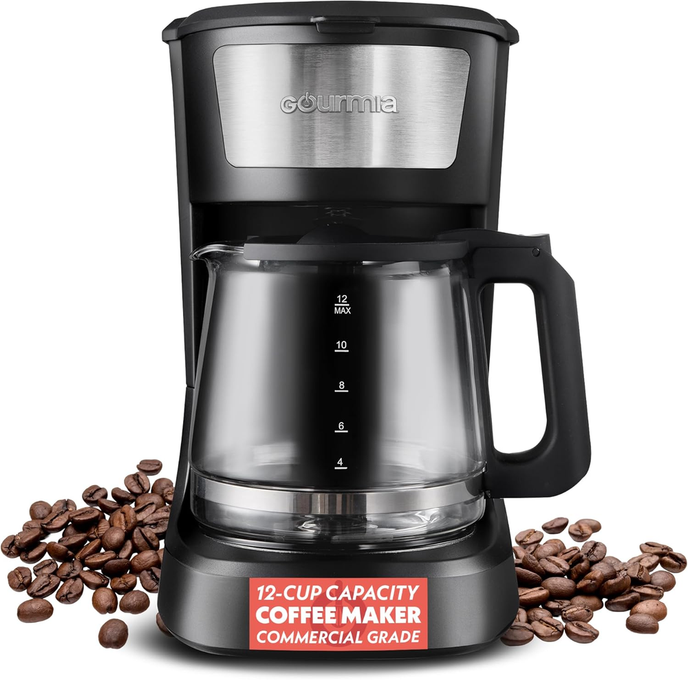 12-Cup One-Touch Drip Coffee Maker with Auto Keep Warm and Pause-Serve Feature