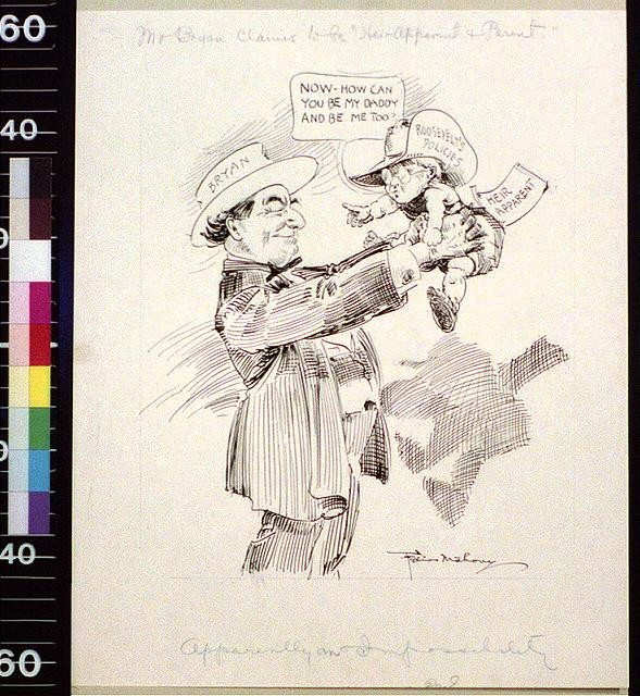 William Jennings Bryan 1906-1915 Political Cartoon Heir Apparent Parent