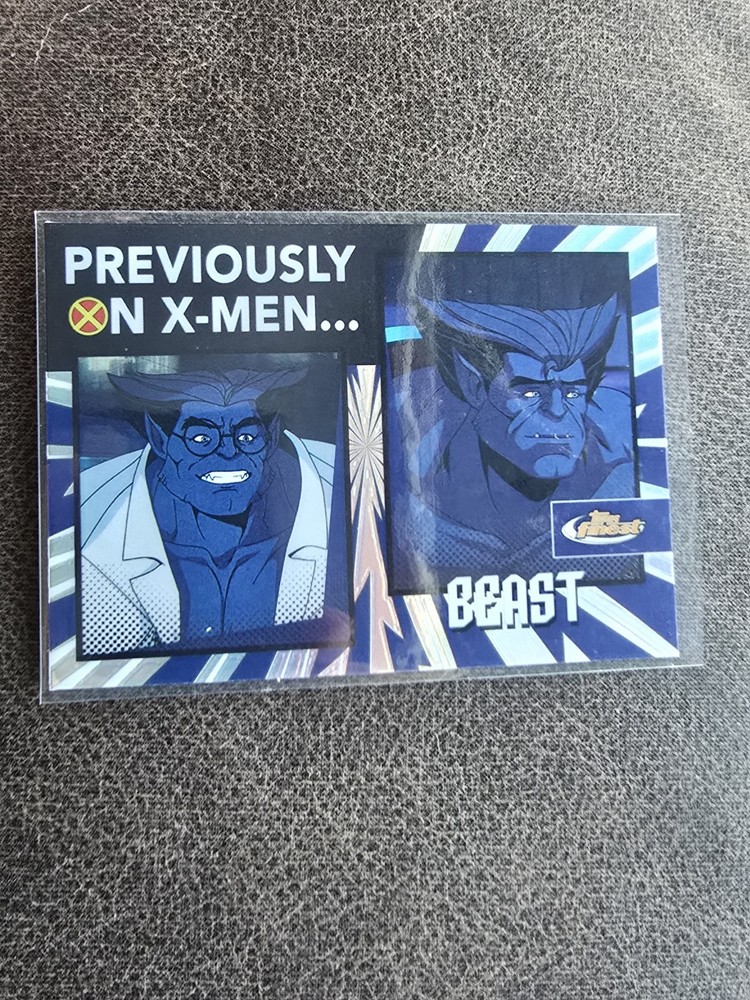 2025 Topps Finest Marvel X-Men '97 Previously On X-Men Refractor PO-12 Beast