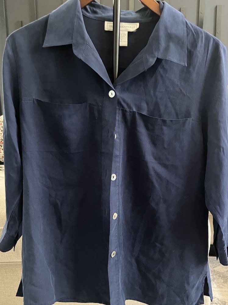 Long sleeve silk blouse size Medium