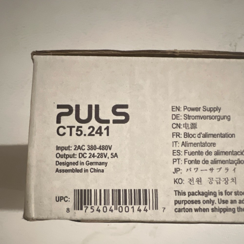 New- PULS CT5.241 Power Supply 380-480V AC Input 24-28V DC 5A Output