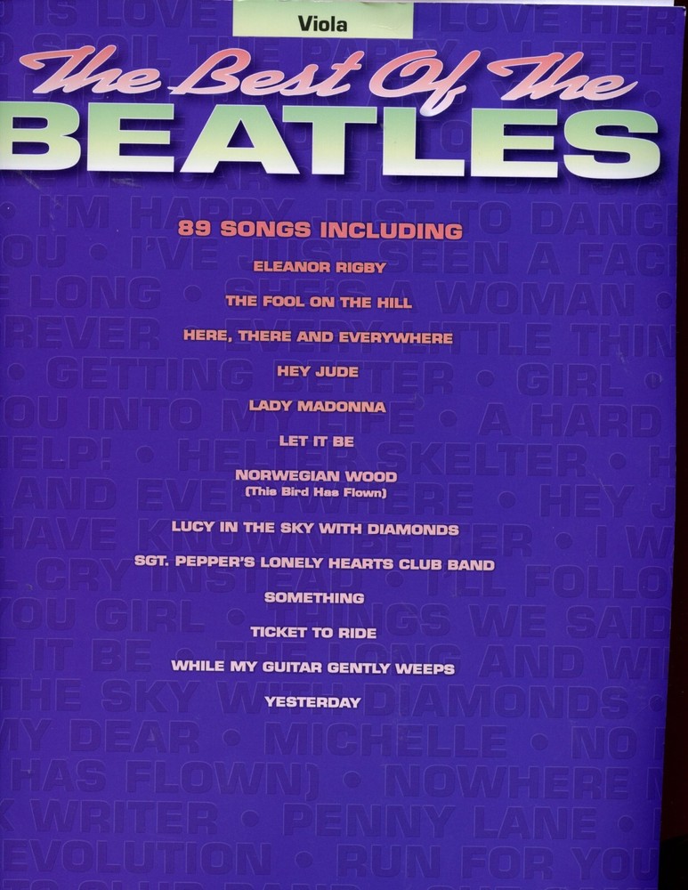 Songbook - The Best of The Beatles-Viola-Hal Leonard-89 Songs-Ex Cond