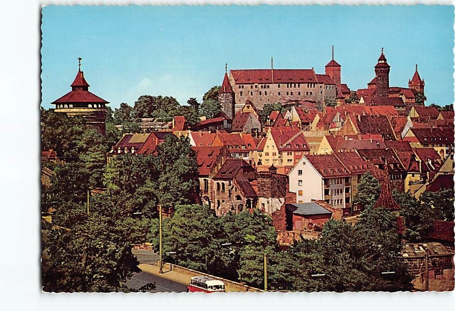 Postcard Blick auf die Burg Nürnberg Germany